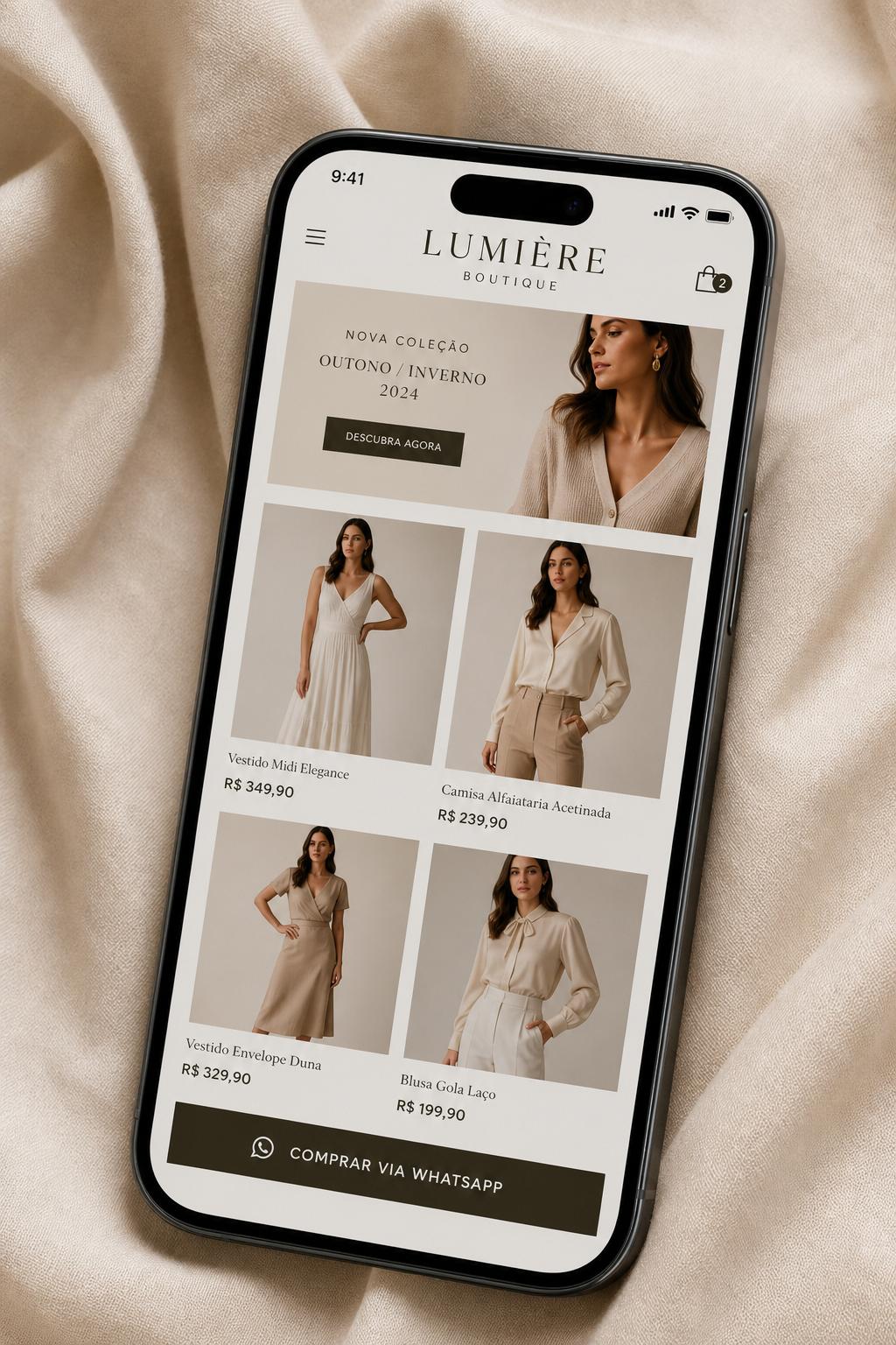 Exemplo de projeto digital: Loja de roupas